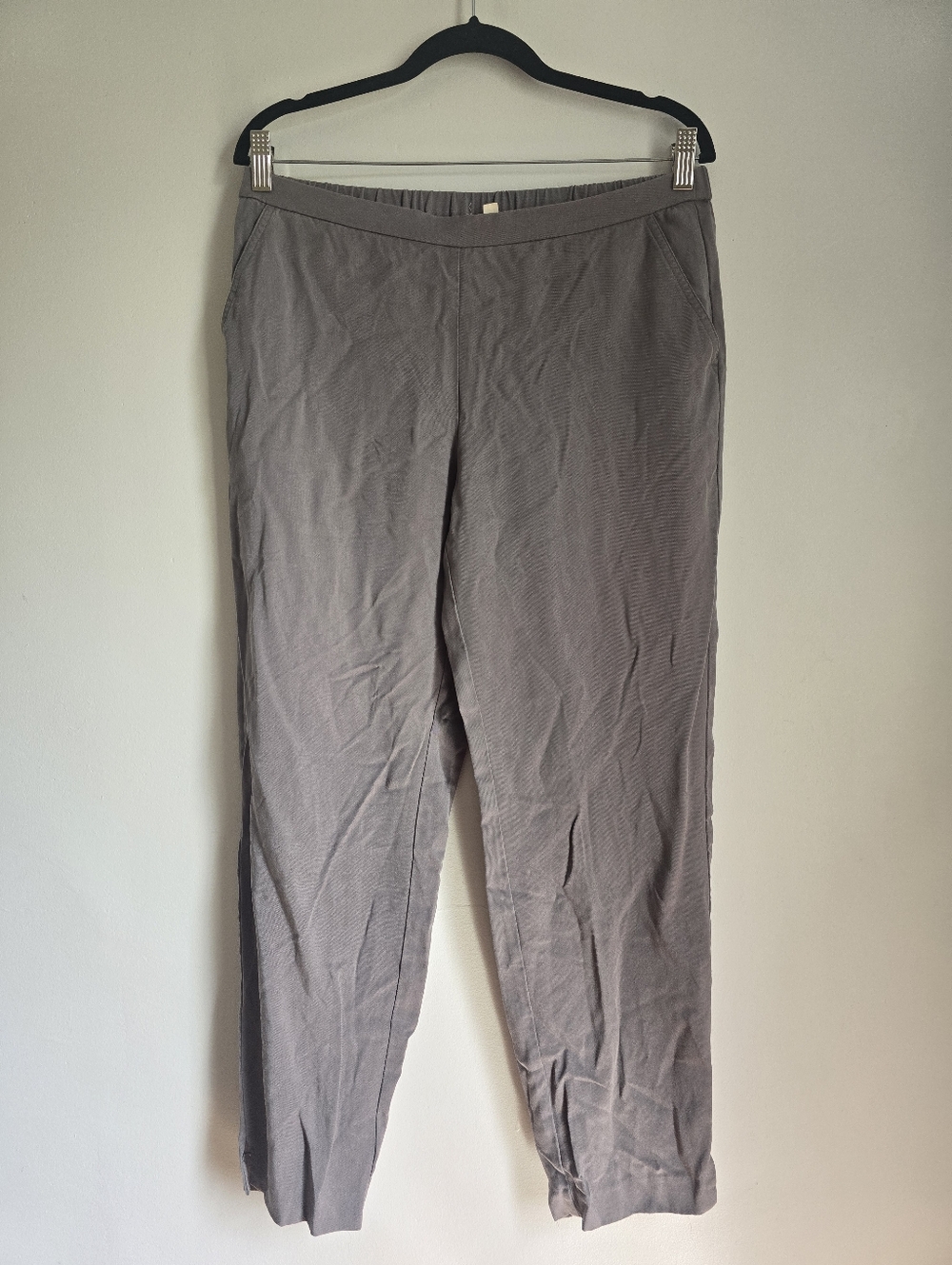 Eileen Fisher Pants Pull On Tencel Dark Gray